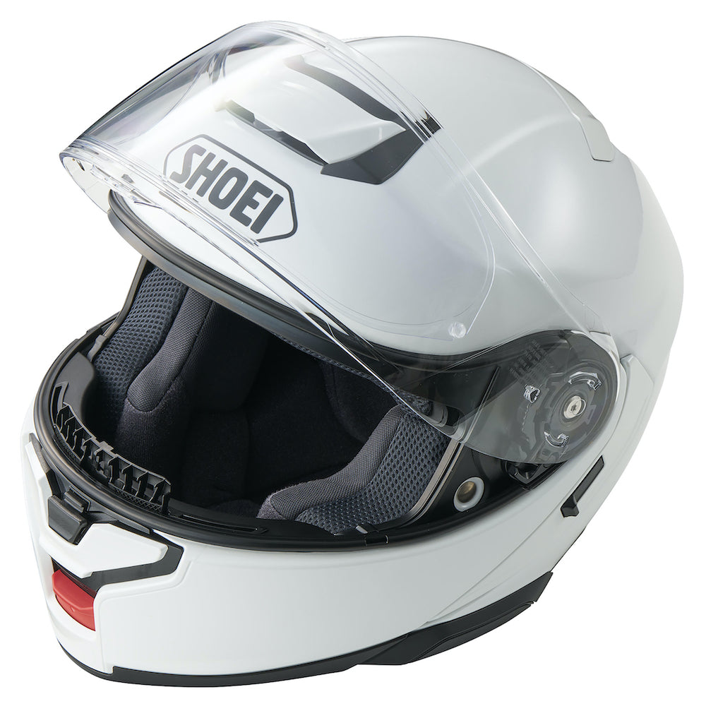 shoei black and white helmet Shoei Neotec 3 Helmet - Light Silver