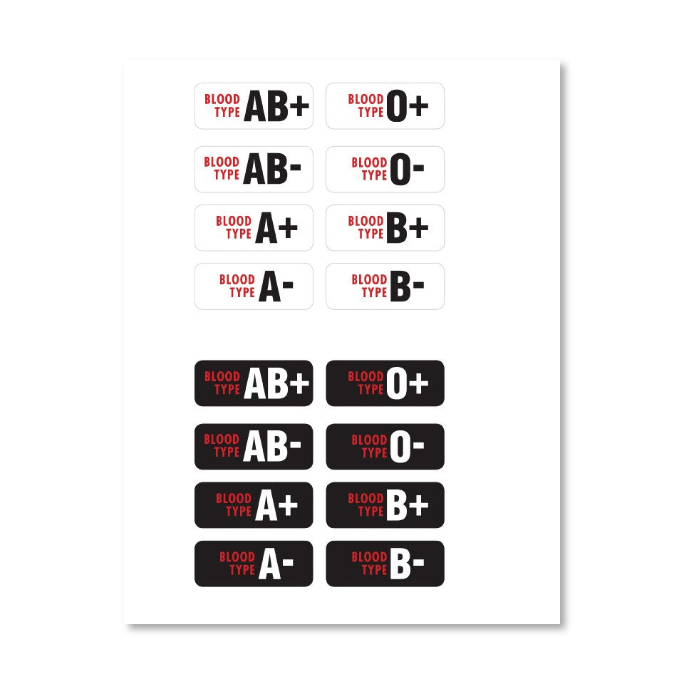 Blood Typing Sticker Aerostich Blood Type Stickers