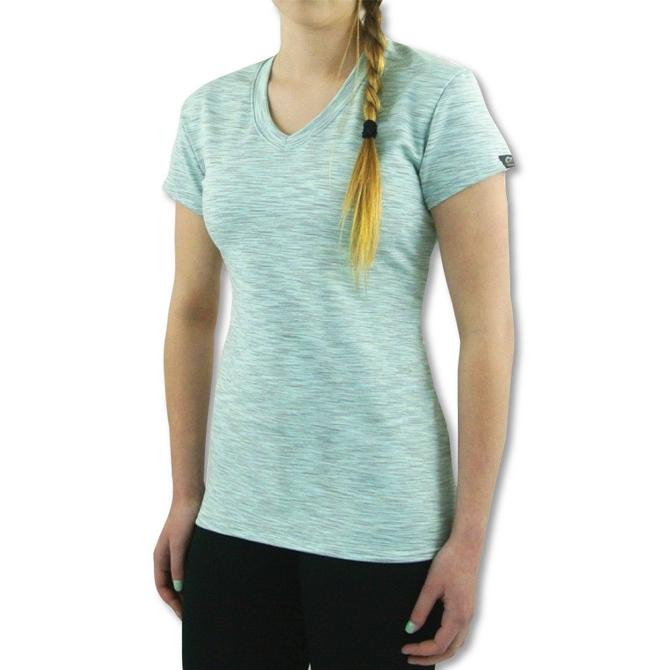 Women's Spandex Short Sleeve V-Neck