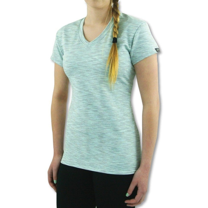 Women's Spandex Short Sleeve V-Neck