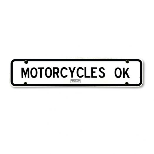 Motorcycles OK Aluminum Sign