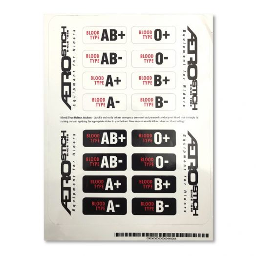Aerostich Blood Type Stickers