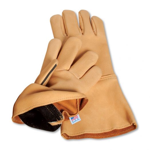 Insulated Deerskin Gauntlet Gloves
