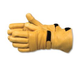 Merino Wool Insulated Elkskin Gauntlet Gloves, Natural